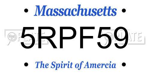 5RPF59 Massachusetts License Plate