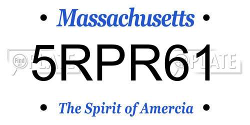 5RPR61 Massachusetts License Plate