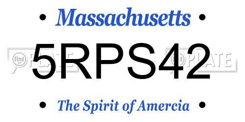 5RPS42 Massachusetts License Plate