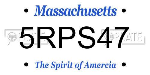 5RPS47 Massachusetts License Plate