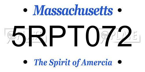 5RPT072 Massachusetts License Plate