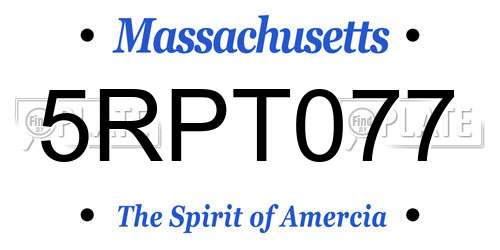 5RPT077 Massachusetts License Plate