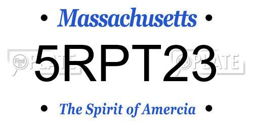 5RPT23 Massachusetts License Plate