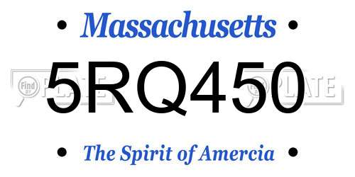 5RQ450 Massachusetts License Plate