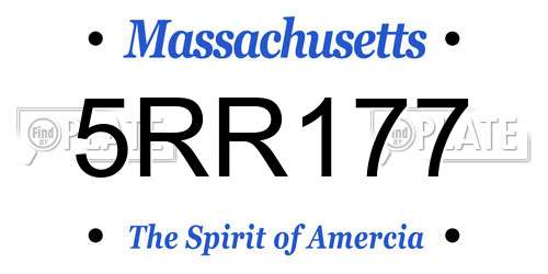 5RR177 Massachusetts License Plate