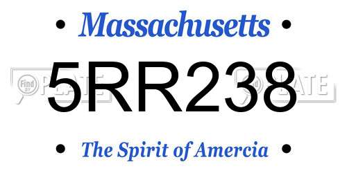 5RR238 Massachusetts License Plate