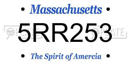 5RR253 Massachusetts License Plate