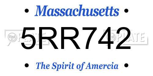 5RR742 Massachusetts License Plate