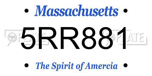 5RR881 Massachusetts License Plate