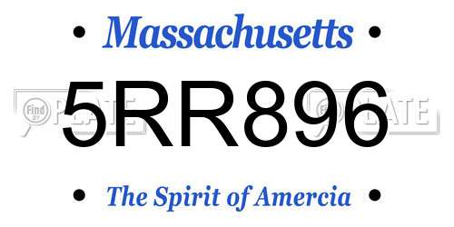5RR896 Massachusetts License Plate