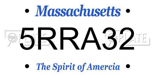 5RRA32 Massachusetts License Plate