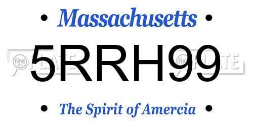 5RRH99 Massachusetts License Plate