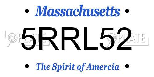 5RRL52 Massachusetts License Plate