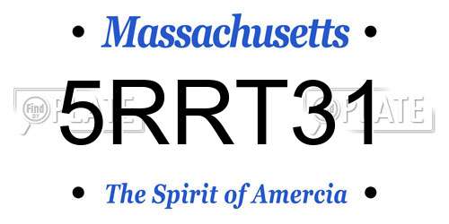 5RRT31 Massachusetts License Plate
