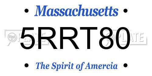 5RRT80 Massachusetts License Plate
