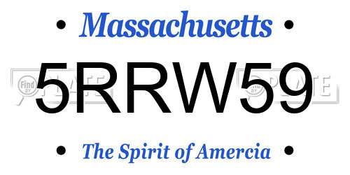 5RRW59 Massachusetts License Plate