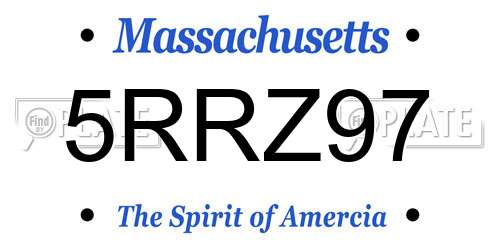 5RRZ97 Massachusetts License Plate