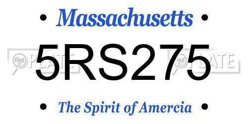 5RS275 Massachusetts License Plate