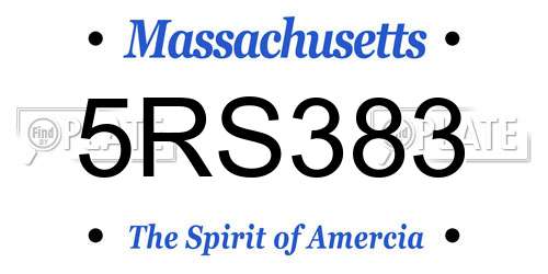5RS383 Massachusetts License Plate