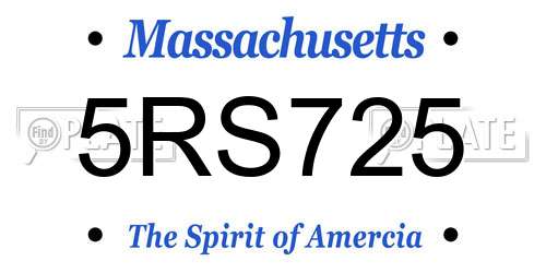 5RS725 Massachusetts License Plate