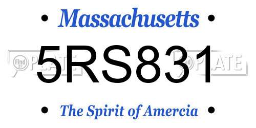 5RS831 Massachusetts License Plate