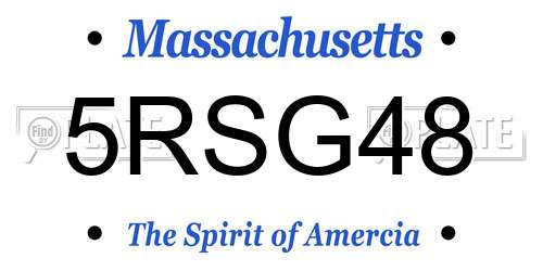 5RSG48 Massachusetts License Plate