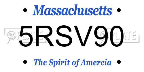 5RSV90 Massachusetts License Plate