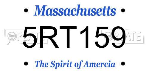 5RT159 Massachusetts License Plate