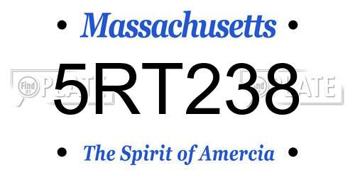 5RT238 Massachusetts License Plate