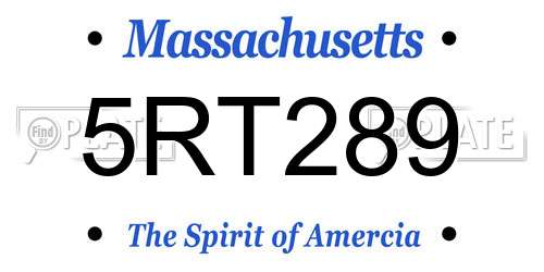 5RT289 Massachusetts License Plate