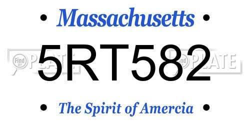 5RT582 Massachusetts License Plate