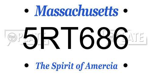 5RT686 Massachusetts License Plate