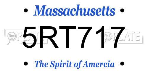 5RT717 Massachusetts License Plate