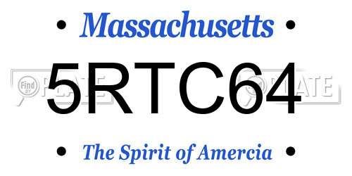 5RTC64 Massachusetts License Plate