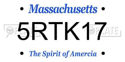 5RTK17 Massachusetts License Plate