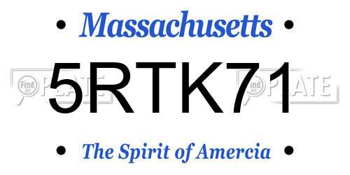 5RTK71 Massachusetts License Plate