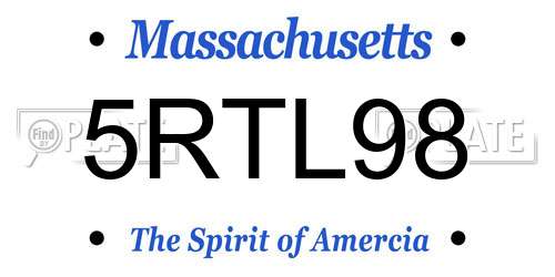 5RTL98 Massachusetts License Plate
