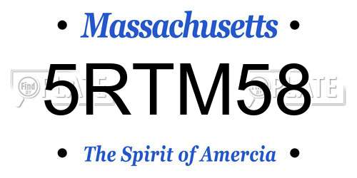 5RTM58 Massachusetts License Plate