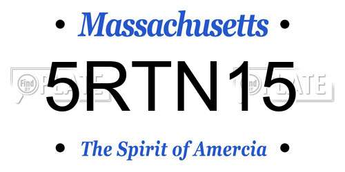 5RTN15 Massachusetts License Plate