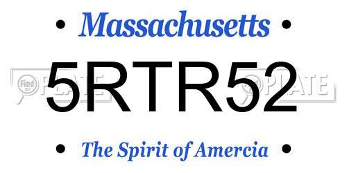 5RTR52 Massachusetts License Plate