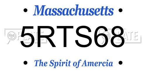 5RTS68 Massachusetts License Plate
