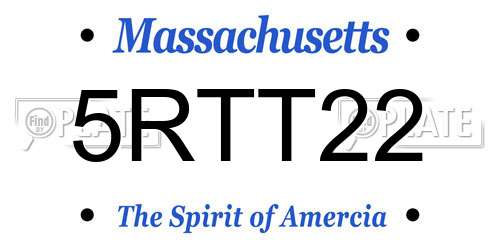 5RTT22 Massachusetts License Plate