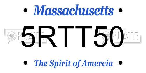 5RTT50 Massachusetts License Plate