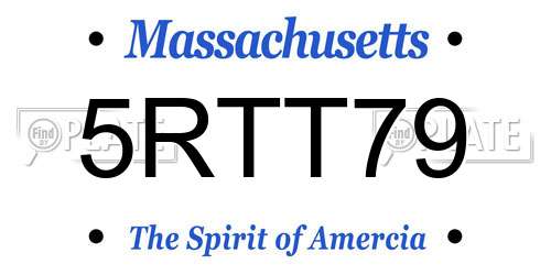5RTT79 Massachusetts License Plate