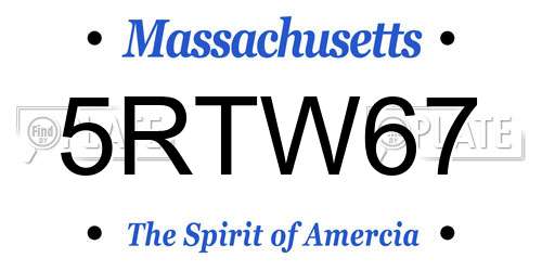 5RTW67 Massachusetts License Plate