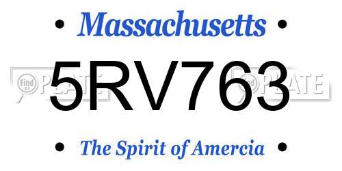 5RV763 Massachusetts License Plate