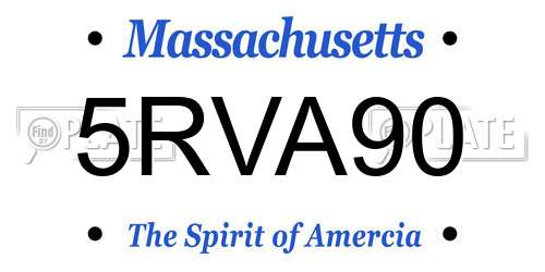 5RVA90 Massachusetts License Plate