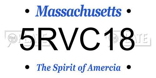 5RVC18 Massachusetts License Plate