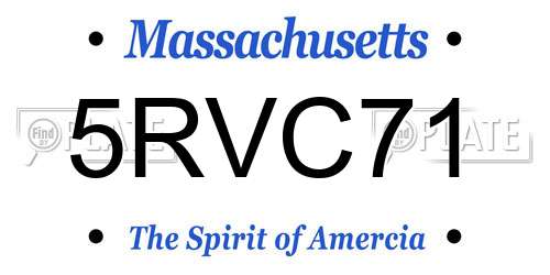 5RVC71 Massachusetts License Plate