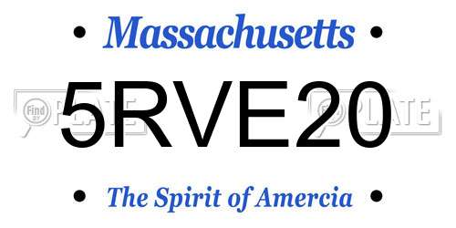 5RVE20 Massachusetts License Plate